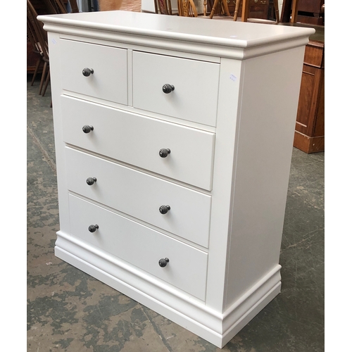 704 - A pair of modern white chests of drawers, 88cmW