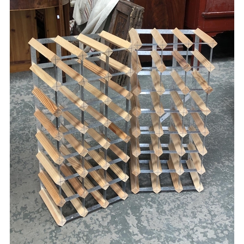 777 - Two 21 bottle wine racks, 33x70cm