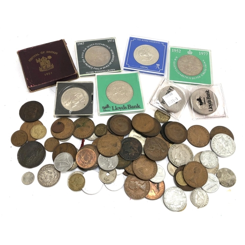 78 - A quantity of mainly British coins to include Festival of Britain 1951 coin, boxed, commemorative, S... 