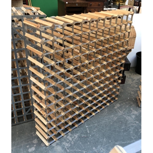 796 - An 144 bottle wine rack, 118x118cm