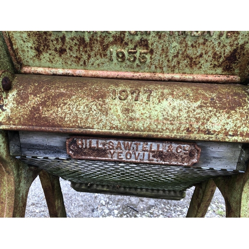 814 - A WN Nicholson & Sons ltd 1955 chaff cutter/mill, bears plaque for Hill Sawtell & Co. Yeovil