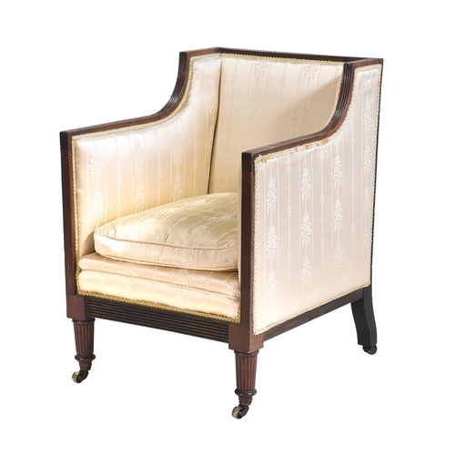 698 - A 19th century mahogany armchair in the manner of Gillows, 90cm high, 65cm wide, 72cm deep