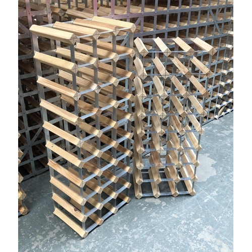 782 - A 24 bottle wine rack, together with a 27 bottle wine rack, 32x89cm and 32x80cm