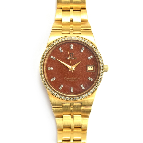 151 - An Omega Constellation 18ct gold automatic gent's wrist watch, cal.1011, 23J automatic movement, the... 