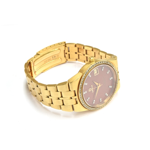 151 - An Omega Constellation 18ct gold automatic gent's wrist watch, cal.1011, 23J automatic movement, the... 