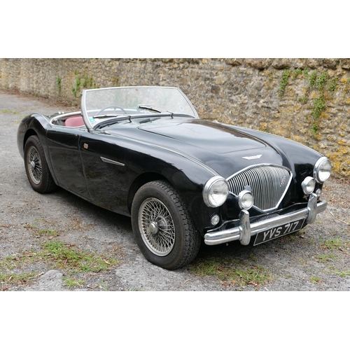 1954 Austin-Healey 100/4 BN1
Registration Number: YVS 717
Chassis Number: 159271
Engine Number: B214614M
Transmission: Manual with Overdrive
Steering: Right Hand Drive
MOT Test Expiry: Exempt
Road Tax Exempt

DVCA is very pleased to offer this 100/4 BN1 from 1954. An original right hand drive export model (to Larke Hoskins Limited of Sydney, Australia), the 100/4 successfully competed with Bernie Huynen ('Mr Healey' of Australia). Mr Huynen enjoyed the sporting car as he toured Australia, participating in race meets, rallies and competitions, and then took it to New Zealand in the early 1980s, which is where the current custodian, a Navy helicopter pilot, purchased the sporting car in 1991. The Healey was repatriated to the UK in 1993 and has remained in the same ownership ever since. It has been used for classic tours, and trips to the 24 Heures Le Mans and Classic Le Mans.  The sporting car has been clearly well maintained during the current ownership, as evidenced in the numerous invoices dating back to 1993 contained within the history file. As well as regular maintenance, a part-floor / sill panel restoration and mechanical overhaul was carried out in 2012 to the cost of £3500 and the following year, £3600 was spent, again on mechanical work including a carburettor overhaul. In addition, the gearbox, overdrive, differential, propshaft, steering and braking system have also been overhauled. Further attention was paid to the carburettors in 2019.  In the last couple of years, the vendor has had little time to enjoy the Healey and so has made the very reluctant decision to sell. It has been laid up for some time in dry garage storage but the vendor has carried out a recommissioning service before the auction sale. We understand that the fuel pump requires replacement and the brakes would benefit from dismantling and checking. In terms of its cosmetic condition, the red upholstery is original, the rear of the seats could be retrimmed and the carpets replaced. The hood and tonneau could be improved. The body and panel work and underside are all good. The paintwork is described as fair, with a few chips and some crazing on the bonnet, and is probably the subject of an older respray. Non standard accessories include a Kenlow fan, auxiliary lamps, a Maniflow exhaust, a lead free cylinder head (the original is supplied) and 1 inch carburettors. The 72 spoke wire wheels fitted are described as being in good order but the original 48 spoke set will be included in the sale. The brightwork as a whole may require some work, the rear bumper is included in the sale but not currently fitted.   This history file contains many MOT test certificates dating from 1993, numerous invoices from the current ownership, documentation from the motor car's time in New Zealand, a reprint A-H parts list, several modern spare parts books, a reprint manual, a Haynes SU manual, DVLA correspondence, import information from 1993, a BMIHT dating certificate, three Australian registration documents from 1978, a photograph of the Healey competing, a Wellington registration document from 1982, a V5 document and the V5C registration certificate.