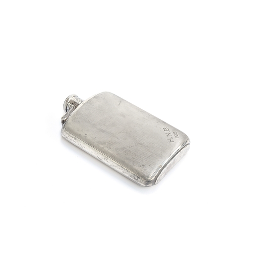 205 - An engine turned silver hip flask by A Nicholls & Son Ltd, London 1949monogrammed 'H.N.B 1951', 6.8o... 