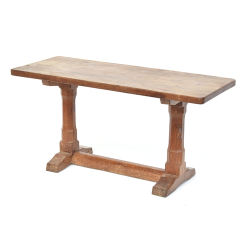 449 - Peter 'Rabbitman' Heap (ex-Mouseman), an oak coffee table on refectory style base, one of the octago... 