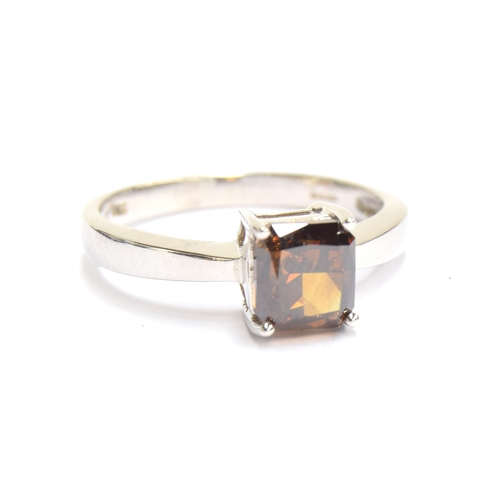 49 - An 18ct white gold argyle fancy brown diamond solitaire ring, the diamond weighing 1.6cts and measur... 