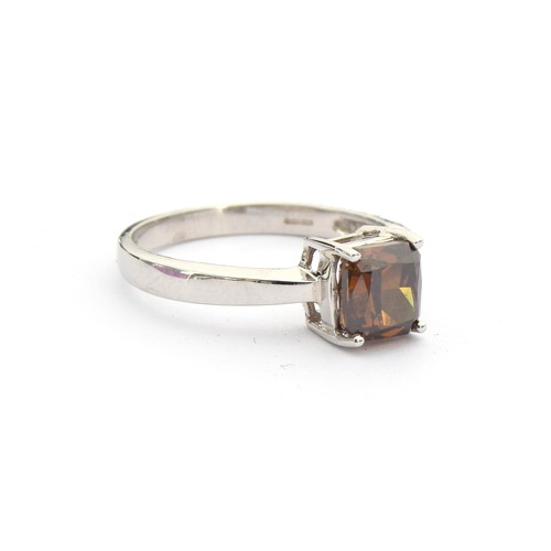 49 - An 18ct white gold argyle fancy brown diamond solitaire ring, the diamond weighing 1.6cts and measur... 