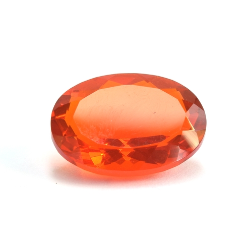 113 - A loose fire opal, the oval cut stone weighing 4.2cts and measuring 14x10.5mm

Provenance: private c... 