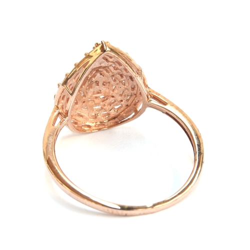 73 - A 9ct rose gold ring set with baguette diamonds, total diamond weight 0.5cts, size S, 2.8g

Provenan... 