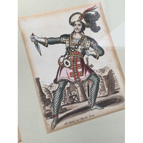 284 - A framed pair of early 19th century theatrical tinsel pictures, 'Mr Wallack as the Brigand' and 'Mr ... 