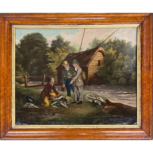 305 - Early 19th century British, oil on canvas, three fishermen, 38x48cm

Provenance: private collection,... 