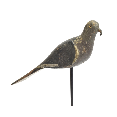 354 - A decoy pigeon, 19th century, carved and painted and mounted on a stand, approx. 36cm long

Provenan... 