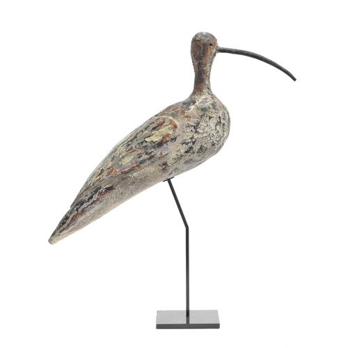 357 - A 19th century folk art decoy curlew, mounted on stand, approx. 42cm long

Provenance: private colle... 