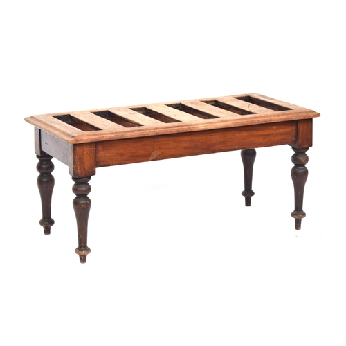 420 - A 19th century mahogany slatted luggage rack, 91cm wide, 44cm deep, 43cm high