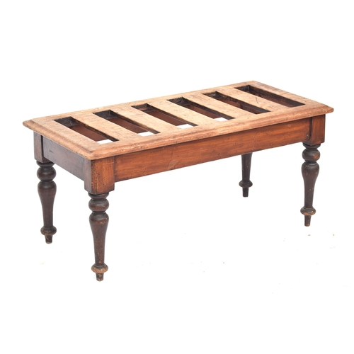 420 - A 19th century mahogany slatted luggage rack, 91cm wide, 44cm deep, 43cm high