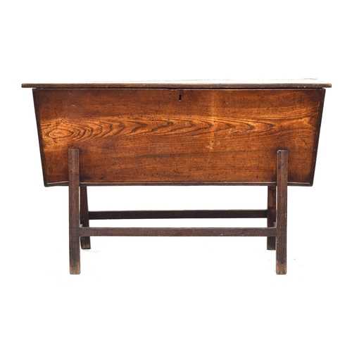 424 - A 19th century elm dough bin, 114cm wide, 46cm deep, 72cm high