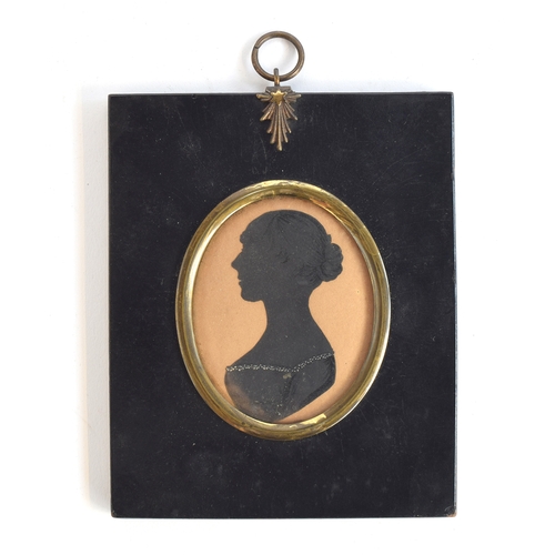 233 - James Pelham II (1800-1874), a pair of 19th century miniature reverse painting on glass silhouettes ... 