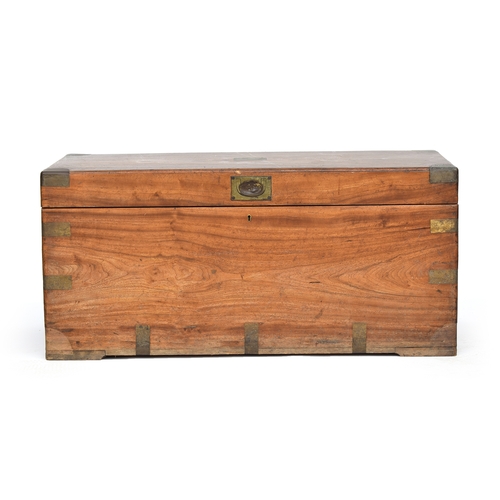 434 - A camphorwood chest, with brass corners, and twin brass carry handles, 103cm wide, 51.5cm deep, 47cm... 