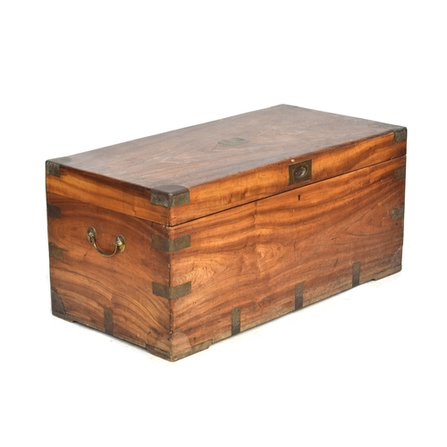 434 - A camphorwood chest, with brass corners, and twin brass carry handles, 103cm wide, 51.5cm deep, 47cm... 