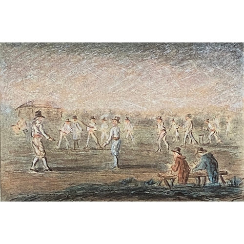 294 - A small late 18th century watercolour on paper, 'Grand Cricket Match between the Earls of Winchelsea... 