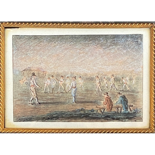 294 - A small late 18th century watercolour on paper, 'Grand Cricket Match between the Earls of Winchelsea... 