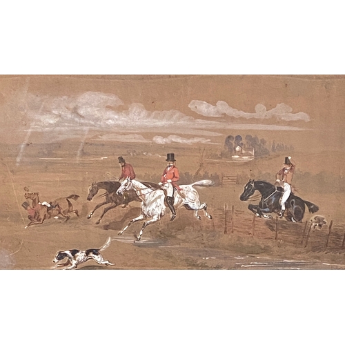 299 - Alfred F. de Prades (British, fl. 1844-1883), a hunting scene, watercolour and bodycolour, signed an... 