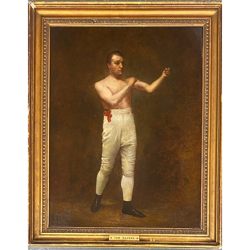 311 - A late 18th/early 19th century portrait of a pugilist 'Tom Sayers', oil on canvas, 60x45cm

Provenan... 