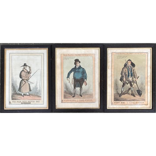 282 - William Heath (British, 1794-1840, 'Paul Pry'), a set of seven hand coloured 'Parish Characters' eng... 