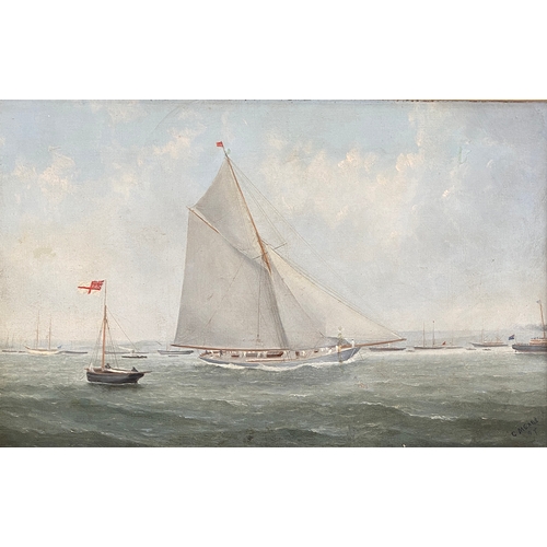 291 - George Mears (1826-1906), maritime scene of yacht at sea, oil on canvas, 44x28cm

Provenance: privat... 