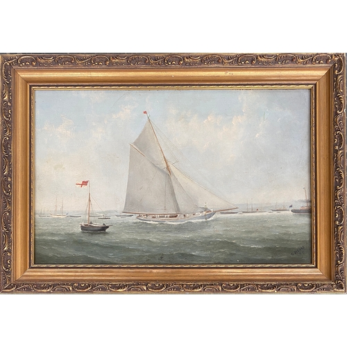 291 - George Mears (1826-1906), maritime scene of yacht at sea, oil on canvas, 44x28cm

Provenance: privat... 