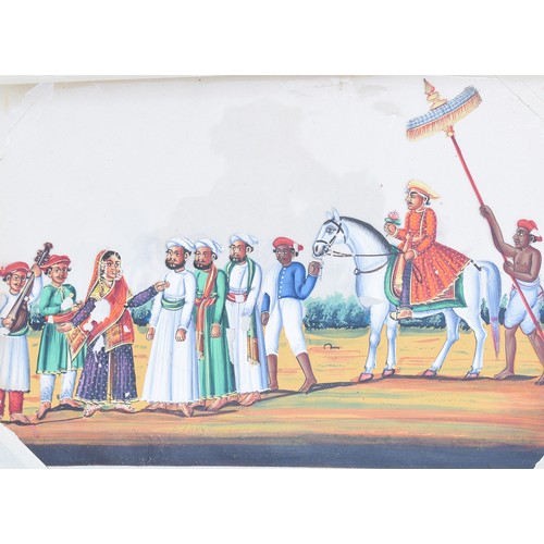 267 - A set of early 19th century Indian Company school mica paintings with original paper mounts with tit... 