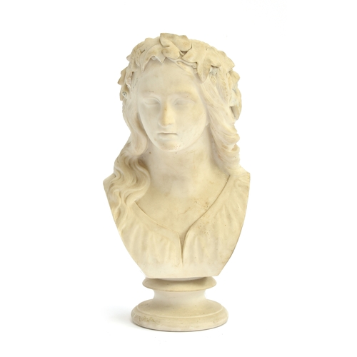 152 - A Victorian Copeland parian bust of Ophelia, W.C Marshall RA, Crystal Palace Art Union, 28cm high

P... 