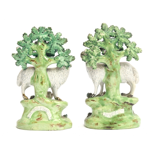 171 - A 19th century Walton pearlware ram and ewe with bocage and lamb, each approx. 18cm high

Provenance... 