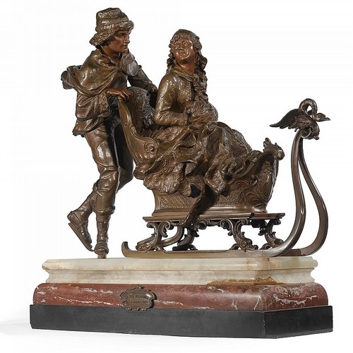 217 - Charles George Ferville-Suan, late 19th century bronze, 'La Frise Hollandaise', signed Ferville Suan... 