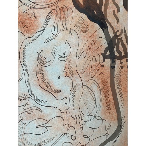 272 - Muriel Alice Pemberton (1909-1993), surrealist composition of women, ink and wash, signed lower righ... 