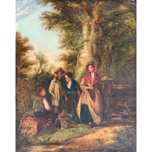 307 - Follower of Charles Hunt (1829-1900), 'The Exchange', oil on canvas, 53.5x43cm