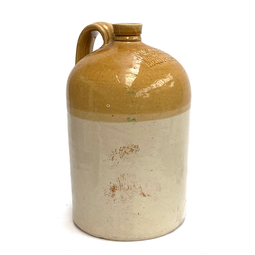 129 - A WH Chick of Bridport stoneware flagon, 37cmH