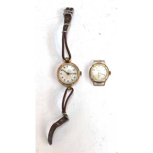 58 - An early 20th century gold ladies watch; and one other 17 jewel incabloc
