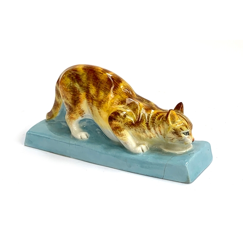 97 - Stella Crofts (1898-1964), Cat Eating, a Royal Worcester figure, model no.2897, glazed in colours, p... 