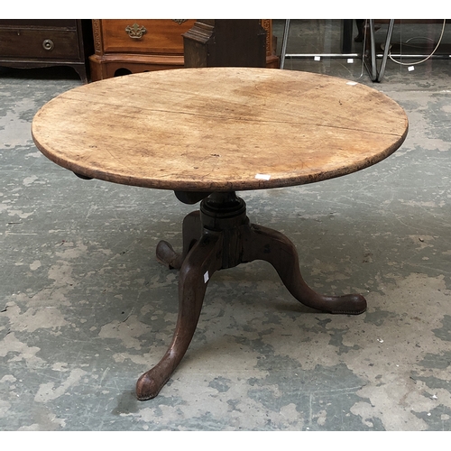 787 - An 18th century and later cut down tripod table with tilt top, 77cmD