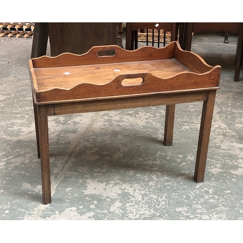 828 - A George III and later mahogany butler's tray, 71cmW