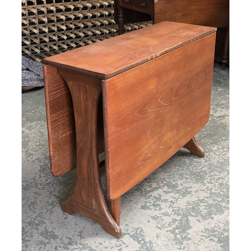 858 - A mid-century teak drop leaf table, 91cmW