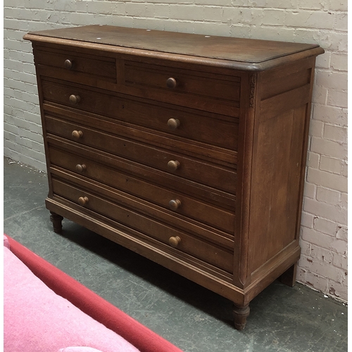 862 - A large oak continental chest of 2 short over 4 long drawers, 143x50x117cmH