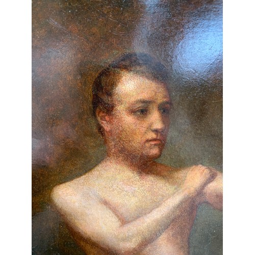 311 - A late 18th/early 19th century portrait of a pugilist 'Tom Sayers', oil on canvas, 60x45cm

Provenan... 