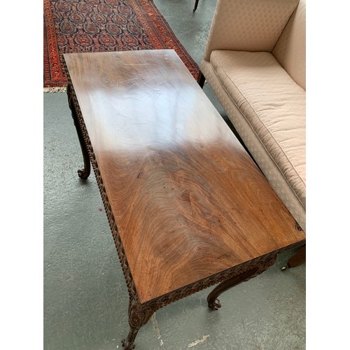 396 - An 18th century mahogany card table, the foldover top with gadrooned edge, over a blind fretwork fri... 