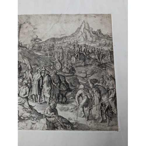 279 - After Lucas van Leyden (1494–1533 Leiden), 'Calvary (Golgotha)', c.1533, a 16th century engraving de... 