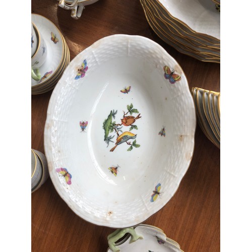 249 - A large Herend 'Rothschild Flowers' pattern porcelain dinner service, comprising dinner plates (8), ... 